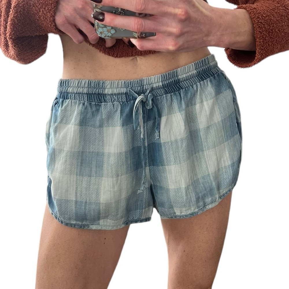 Bella Dahl Draw String Check Shorts - Sz M - image 4